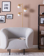Armchair LOEN Fabric Black/ White