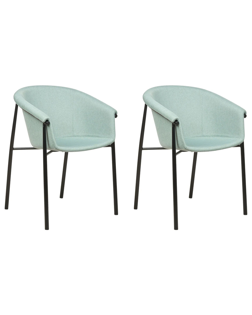 Set of 2 Dining Chairs AMES Fabric Mint Green