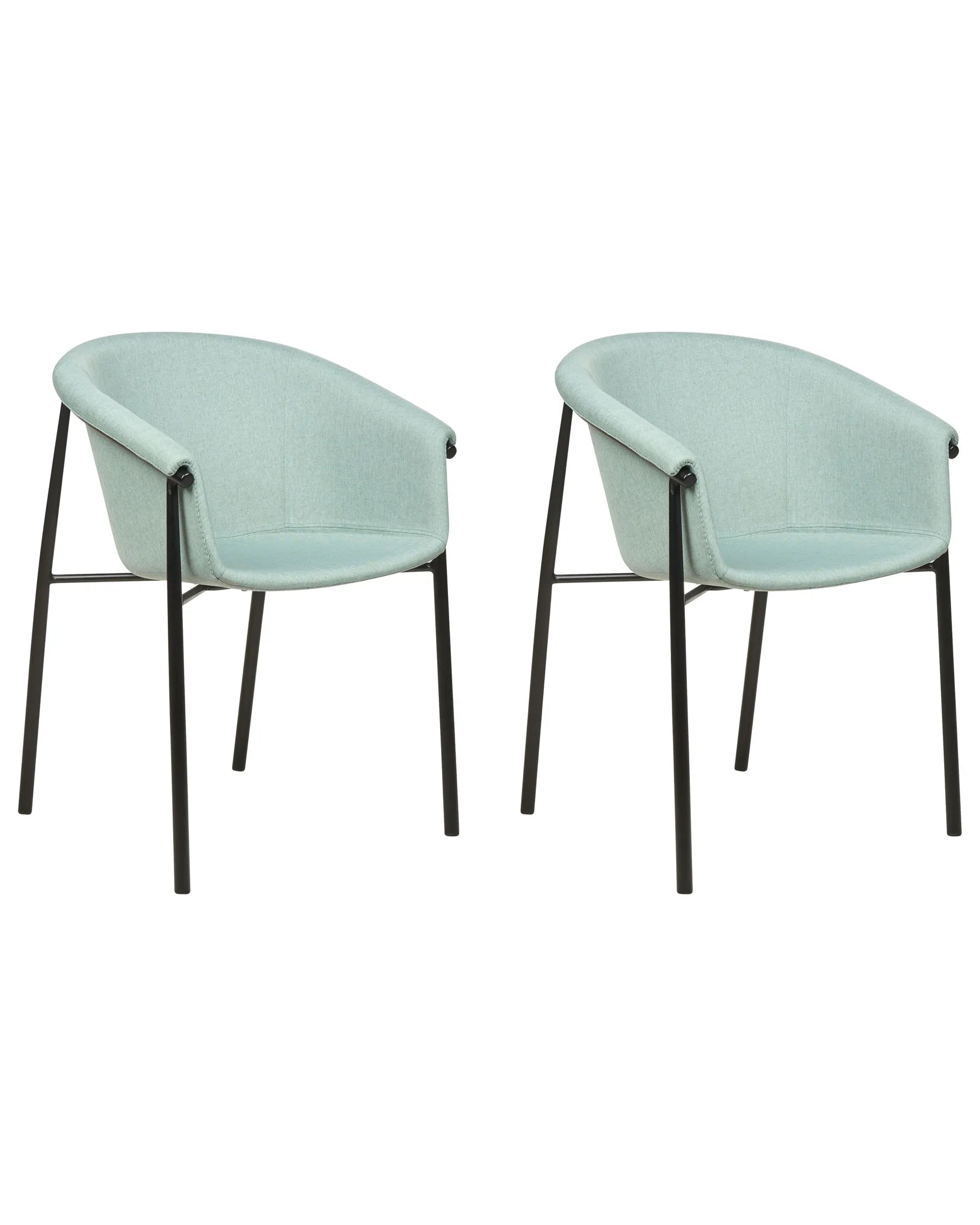 Set of 2 Dining Chairs AMES Fabric Mint Green