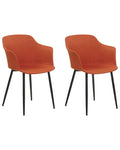 Set of 2 Dining Chairs ELIM Fabric Orange