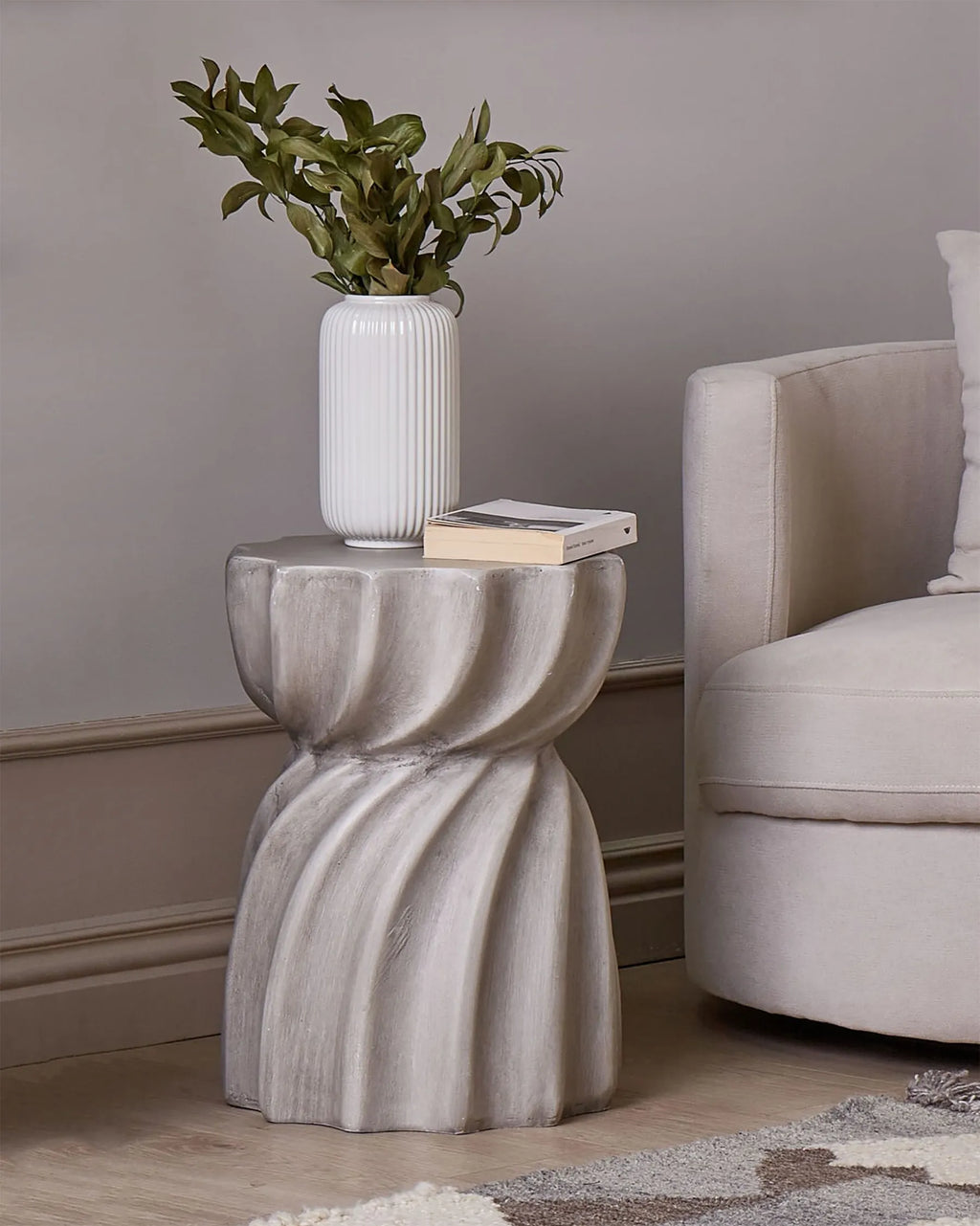 Side Table ALGUA 35 cm 35 cm Grey