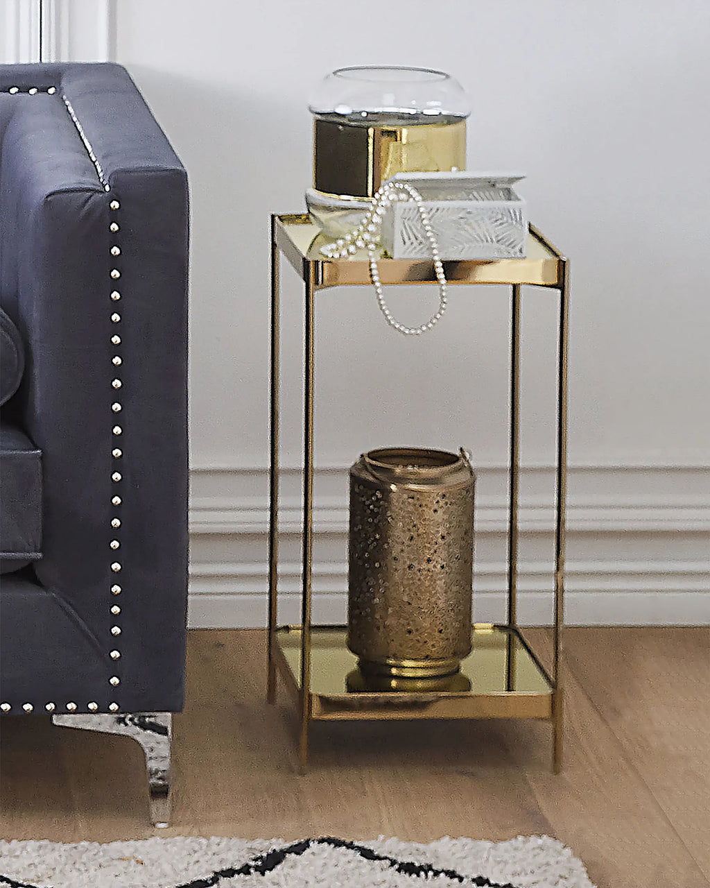 Side Table ALSEA Tempered Glass Gold