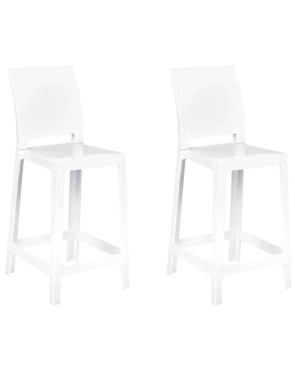 Set of 2 Bar Chairs WELLINGTON White