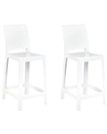 Set of 2 Bar Chairs WELLINGTON White