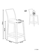Set of 2 Bar Chairs WELLINGTON White