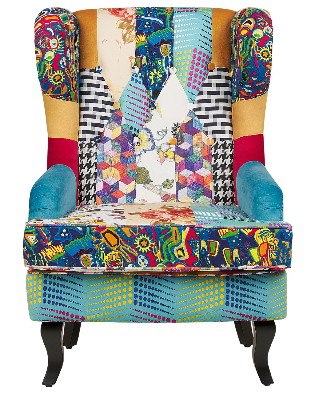 Wingback Chair MOLDE Fabric Blue