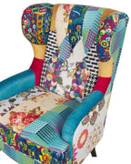 Wingback Chair MOLDE Fabric Blue