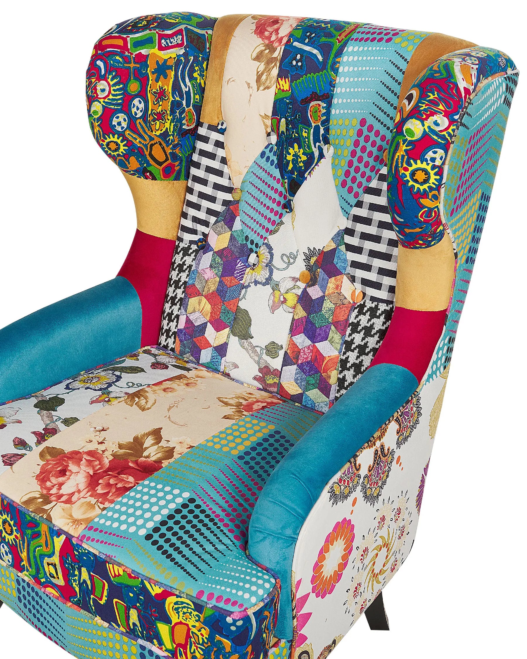 Wingback Chair MOLDE Fabric Blue
