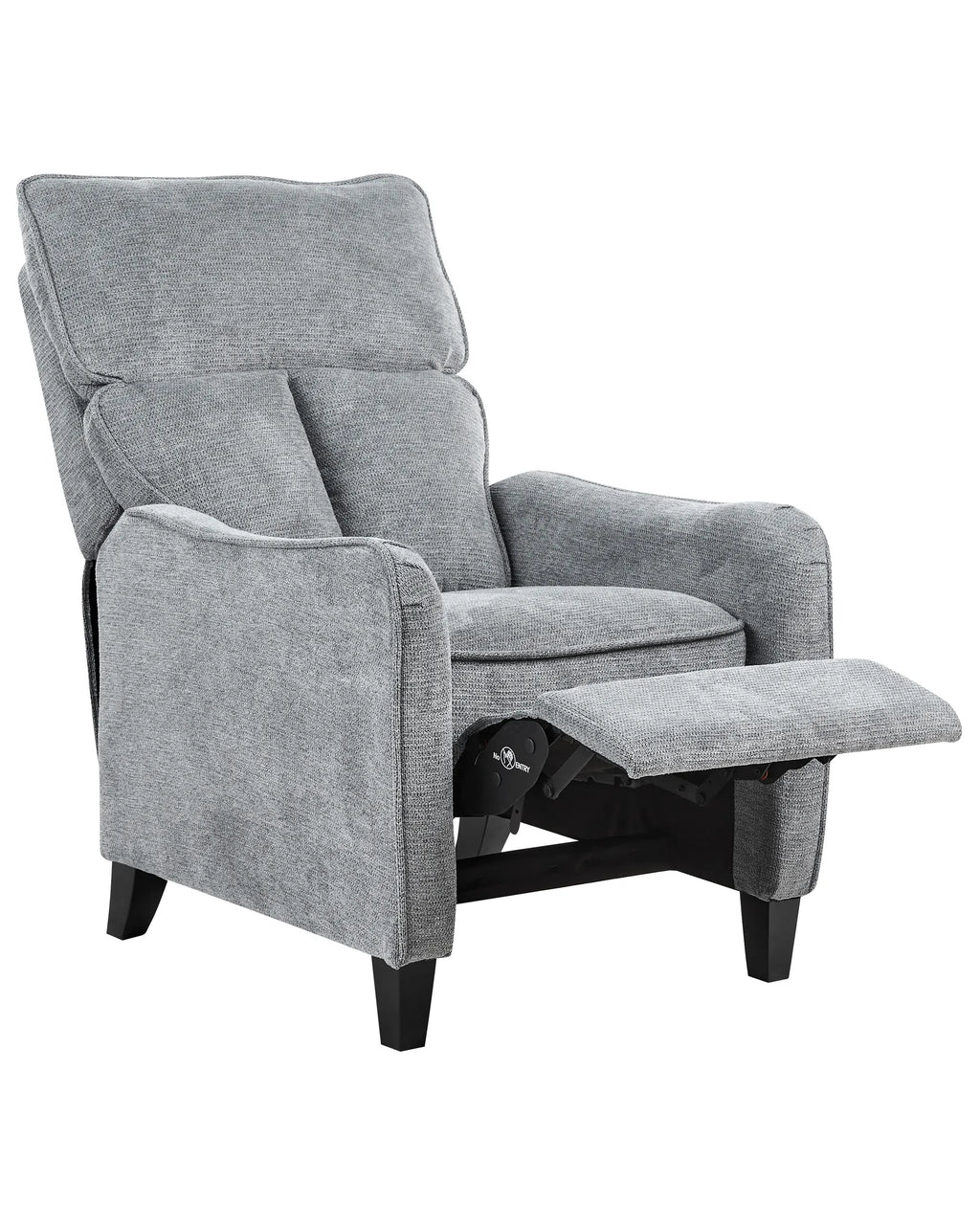 Recliner Chair ROYSTON with Footrest Fabric Grey