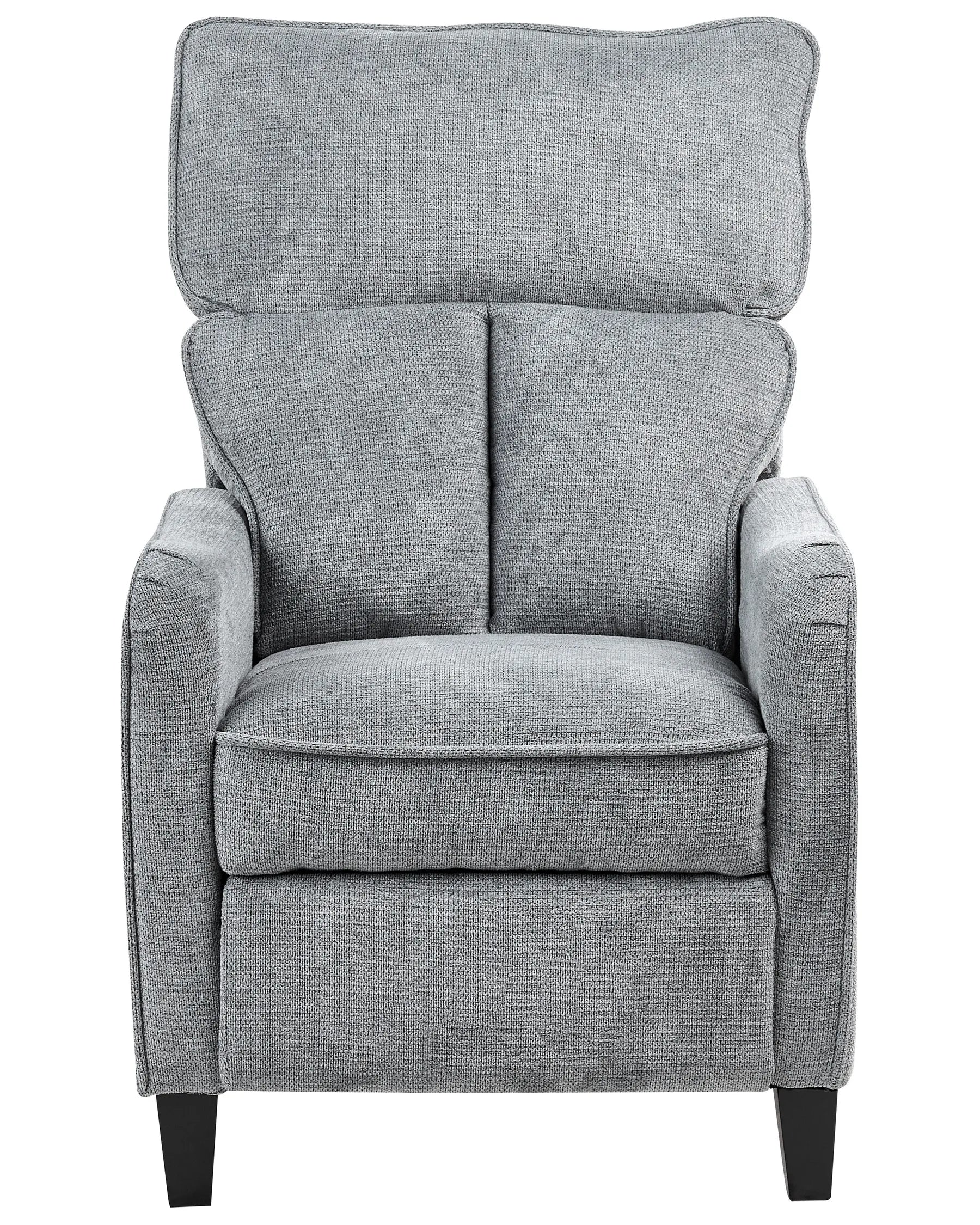 Recliner Chair ROYSTON with Footrest Fabric Grey