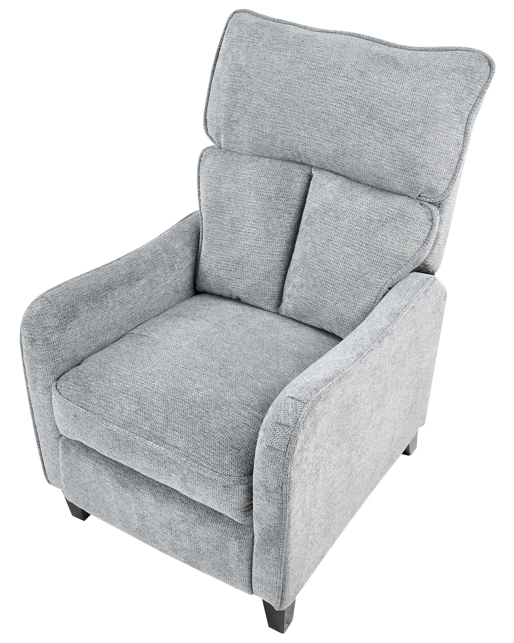 Recliner Chair ROYSTON with Footrest Fabric Grey