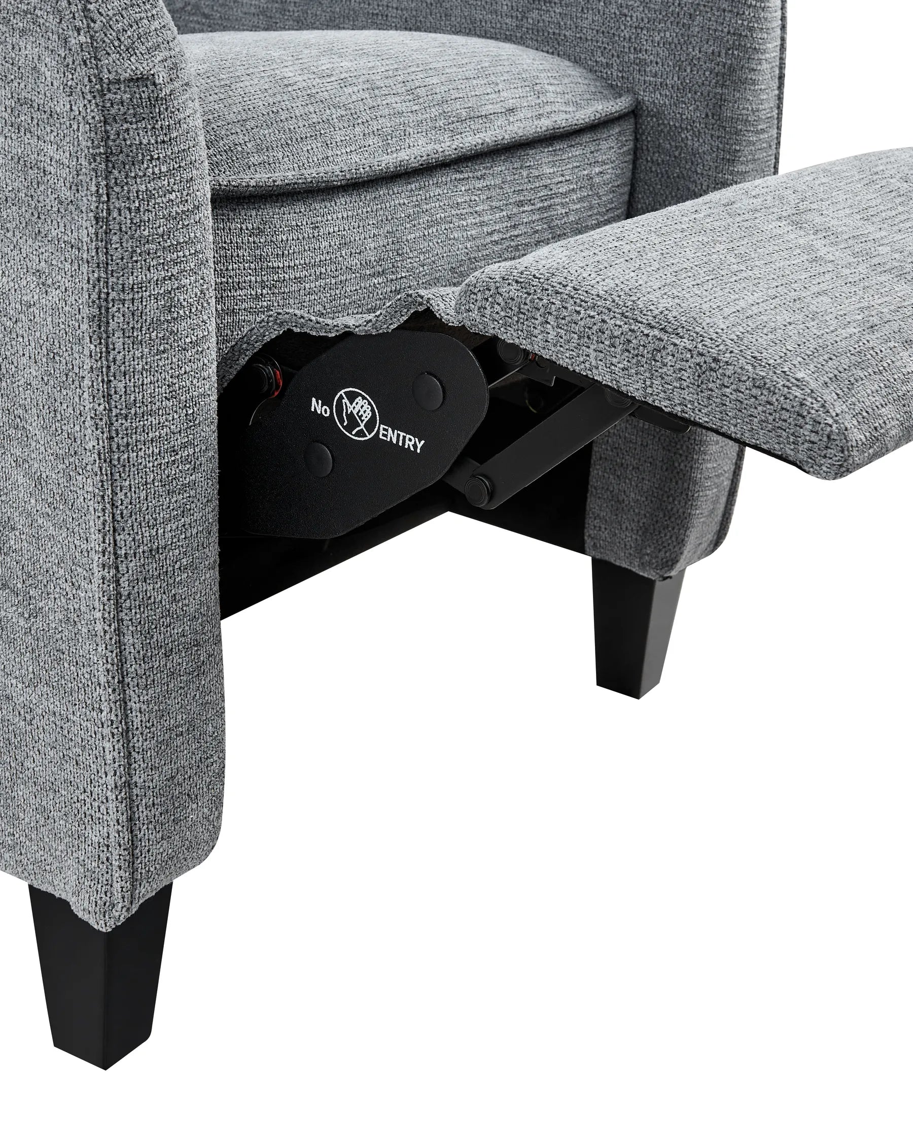 Recliner Chair ROYSTON with Footrest Fabric Grey