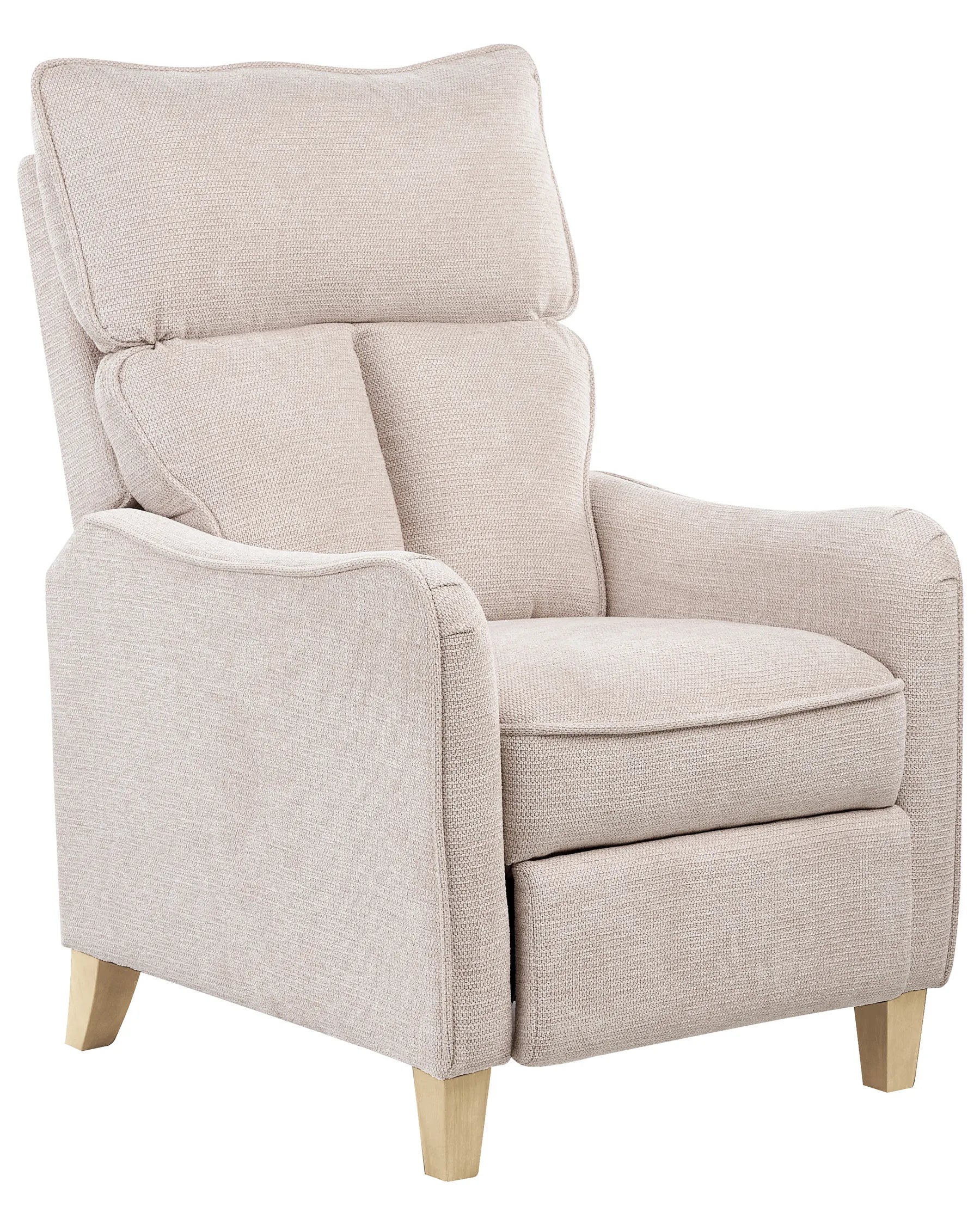 Recliner Chair ROYSTON with Footrest Fabric Beige