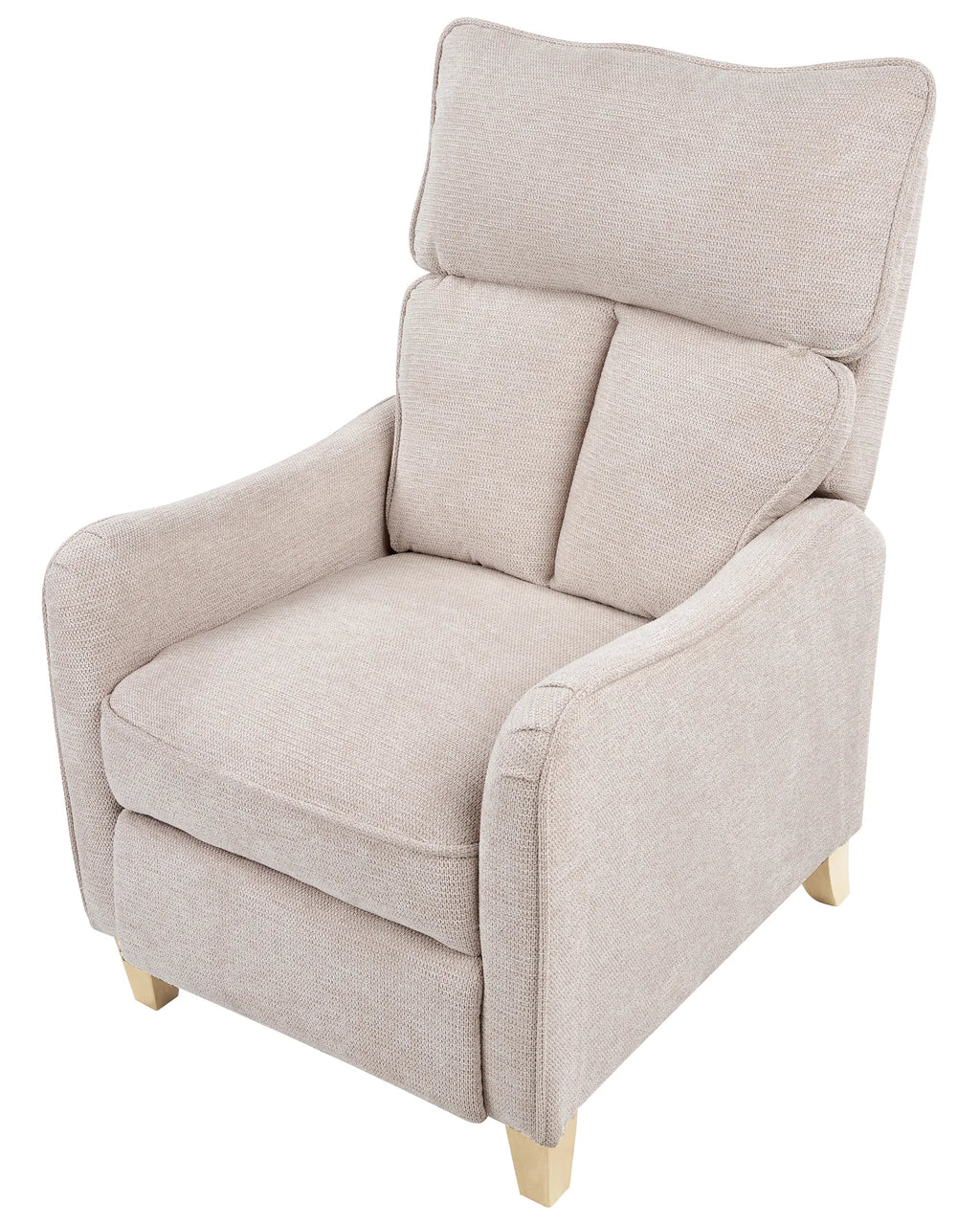 Recliner Chair ROYSTON with Footrest Fabric Beige