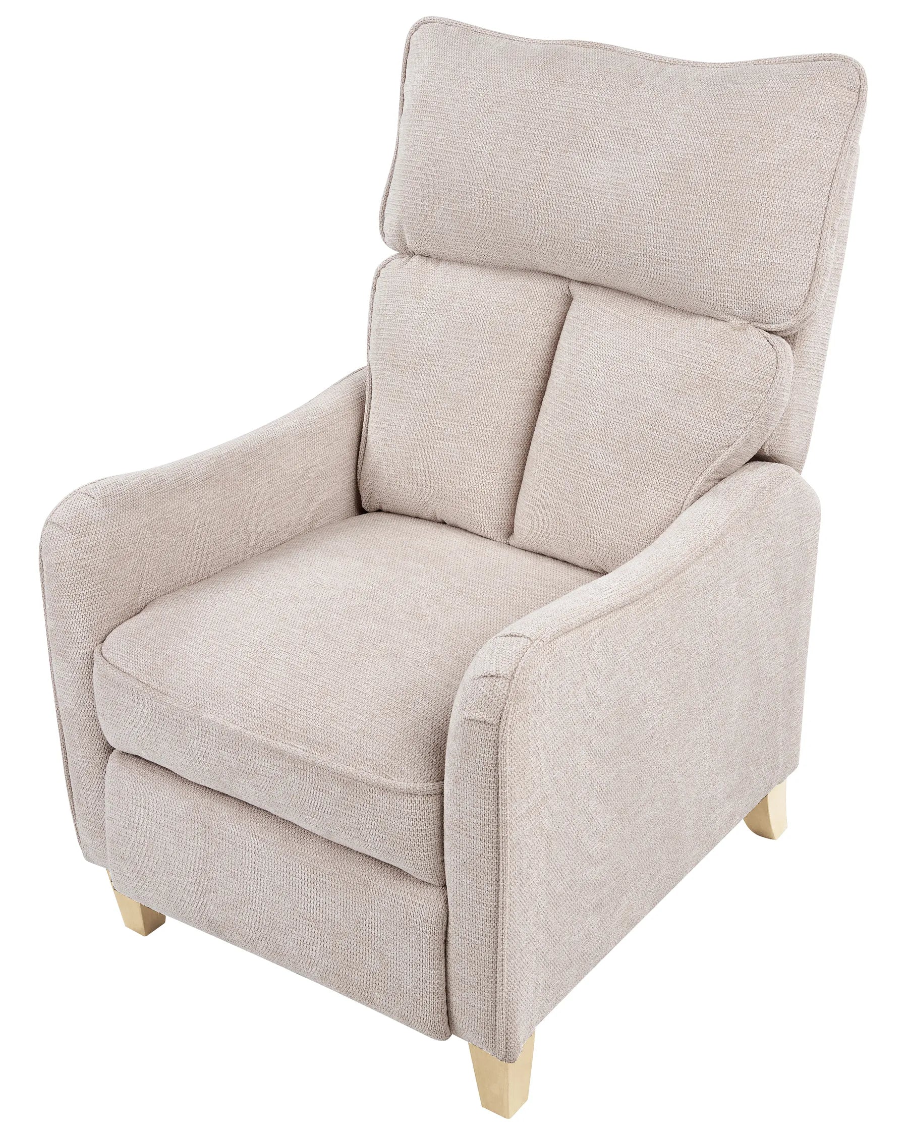Recliner Chair ROYSTON with Footrest Fabric Beige