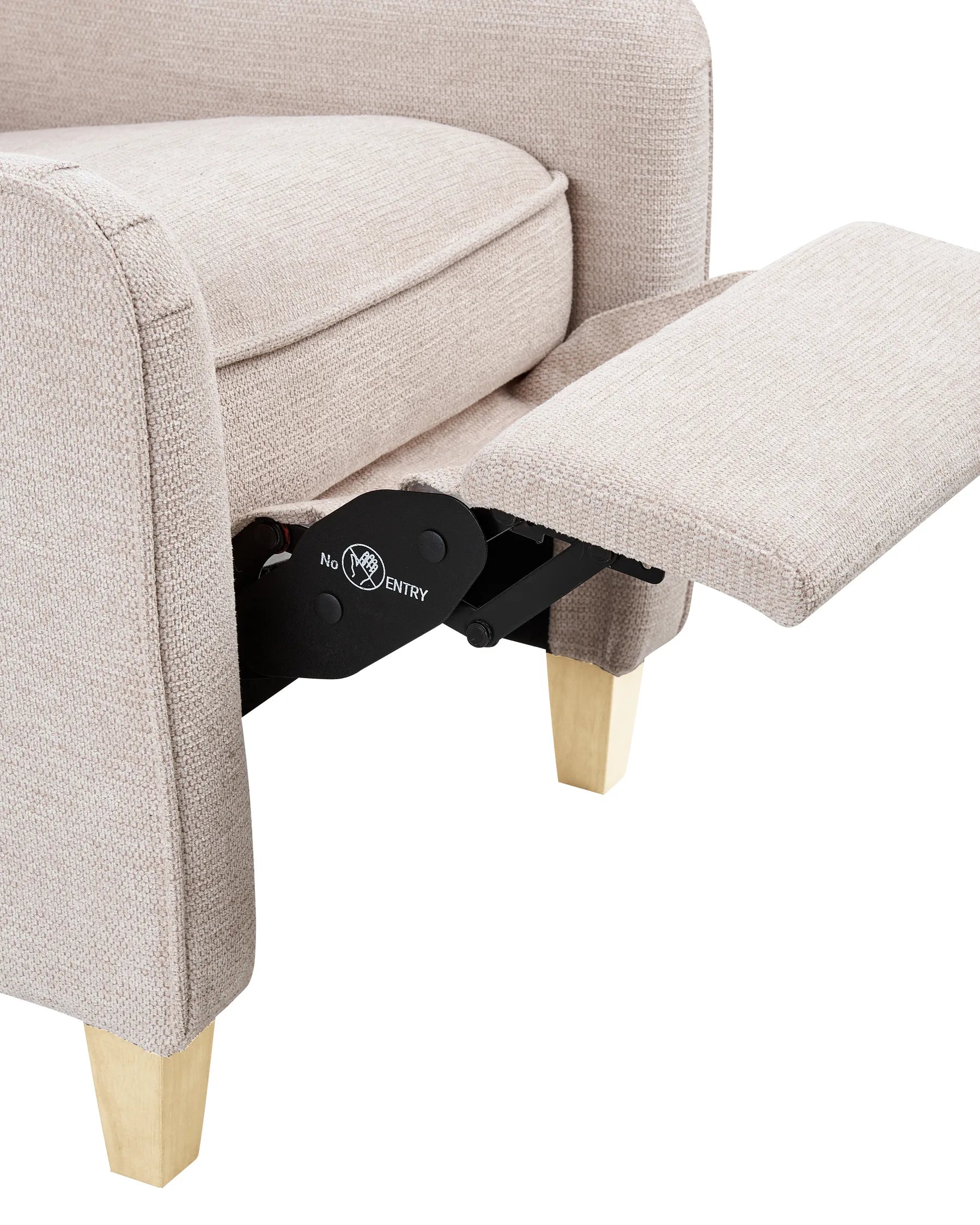 Recliner Chair ROYSTON with Footrest Fabric Beige
