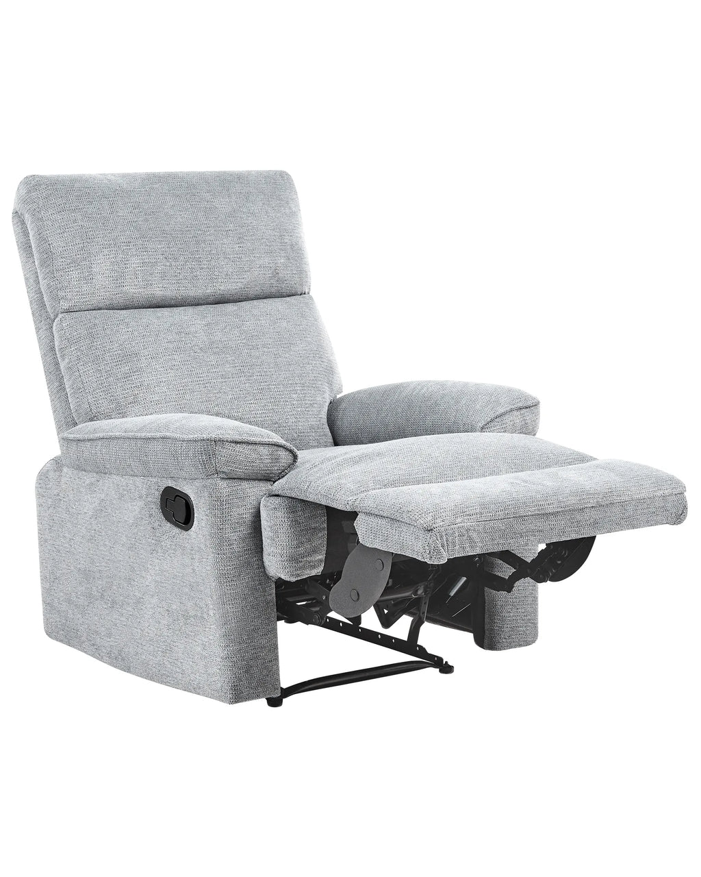 Recliner Chair EVERTON with Footrest Fabric Grey