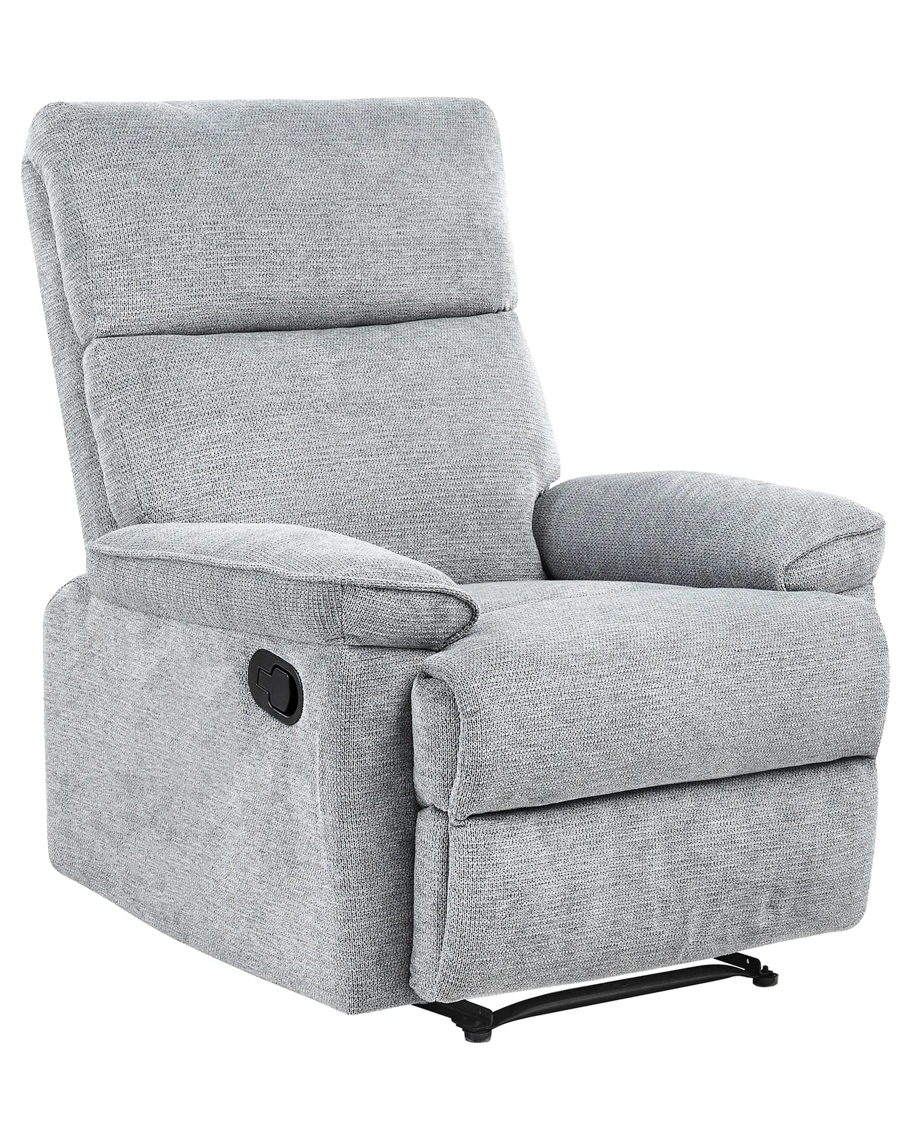 Recliner Chair EVERTON with Footrest Fabric Grey