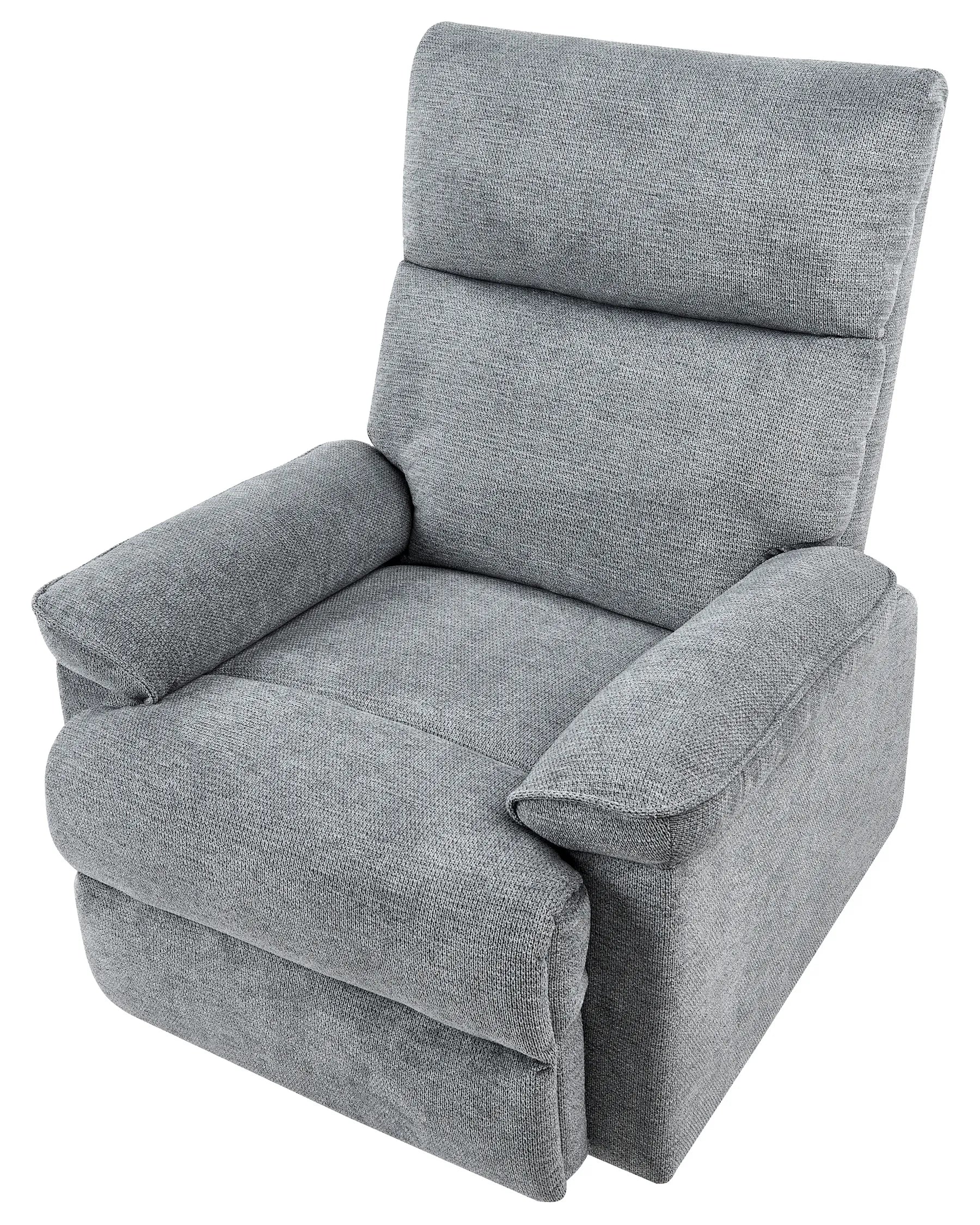 Recliner Chair EVERTON with Footrest Fabric Grey