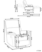 Recliner Chair EVERTON with Footrest Fabric Grey