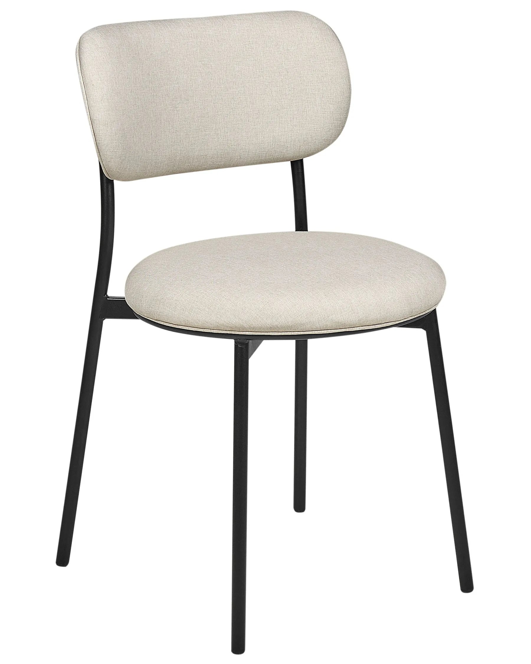 Set of 2 Dining Chairs CASEY Fabric Light Beige