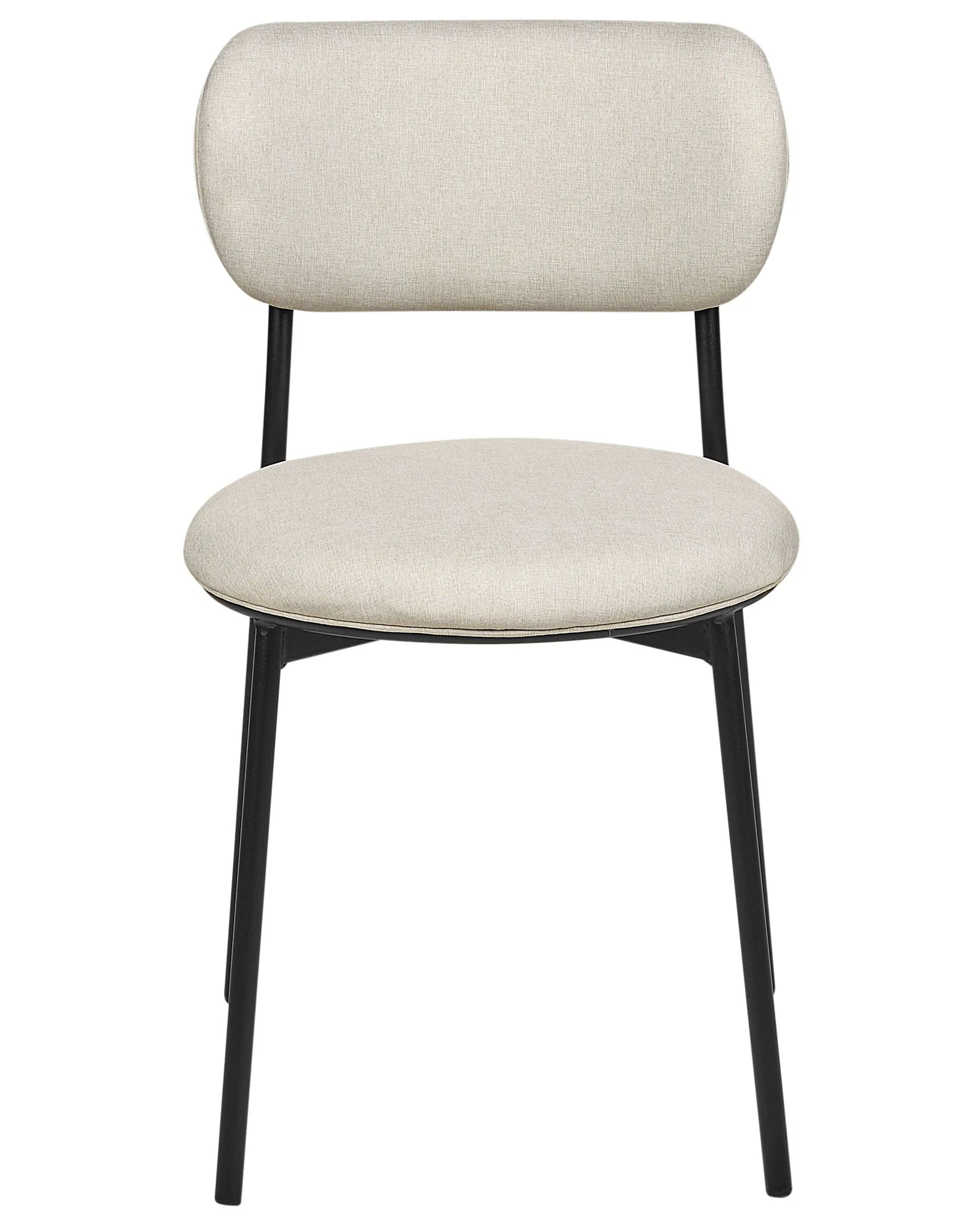 Set of 2 Dining Chairs CASEY Fabric Light Beige