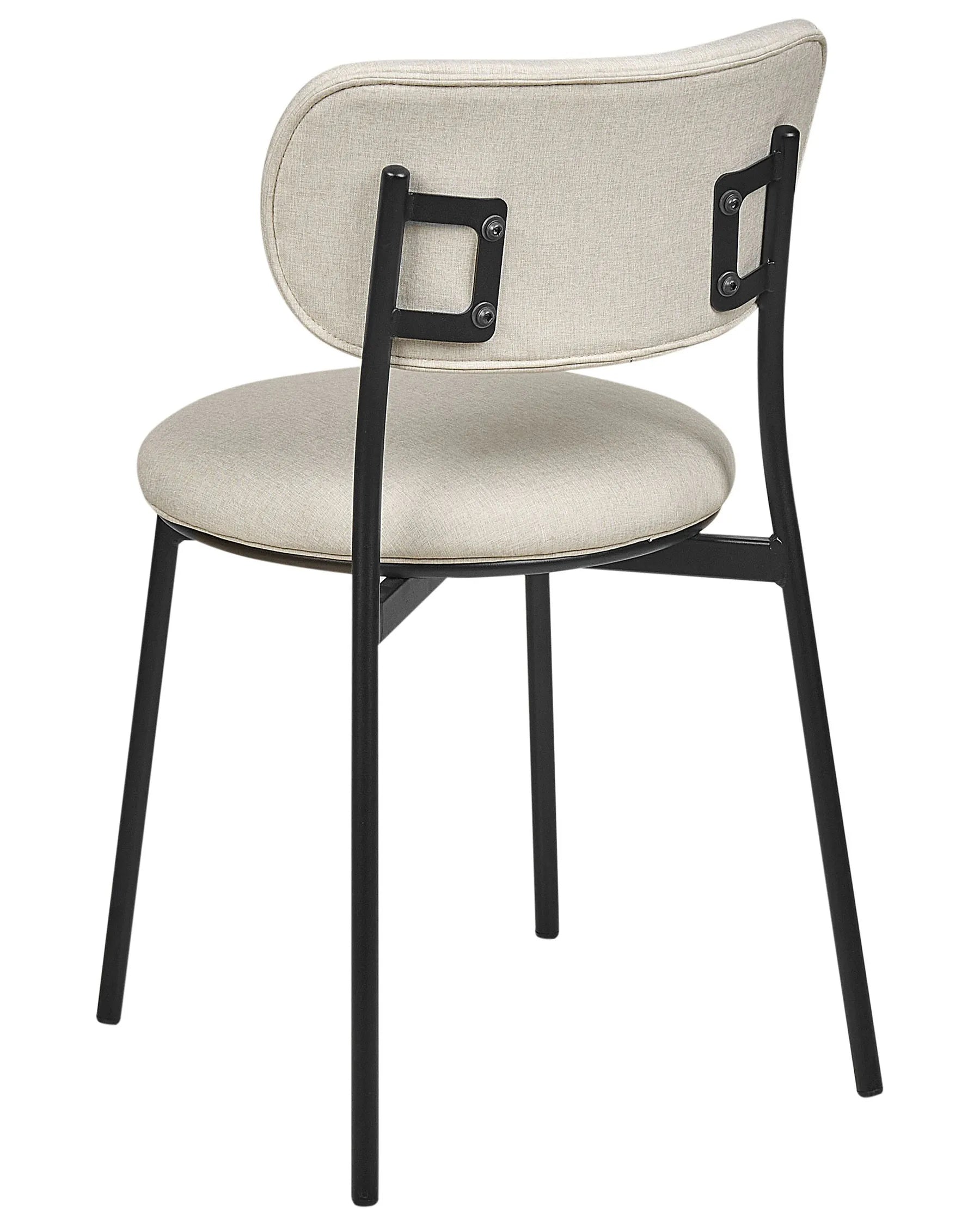 Set of 2 Dining Chairs CASEY Fabric Light Beige