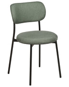 Set of 2 Dining Chairs CASEY Fabric Dark Green