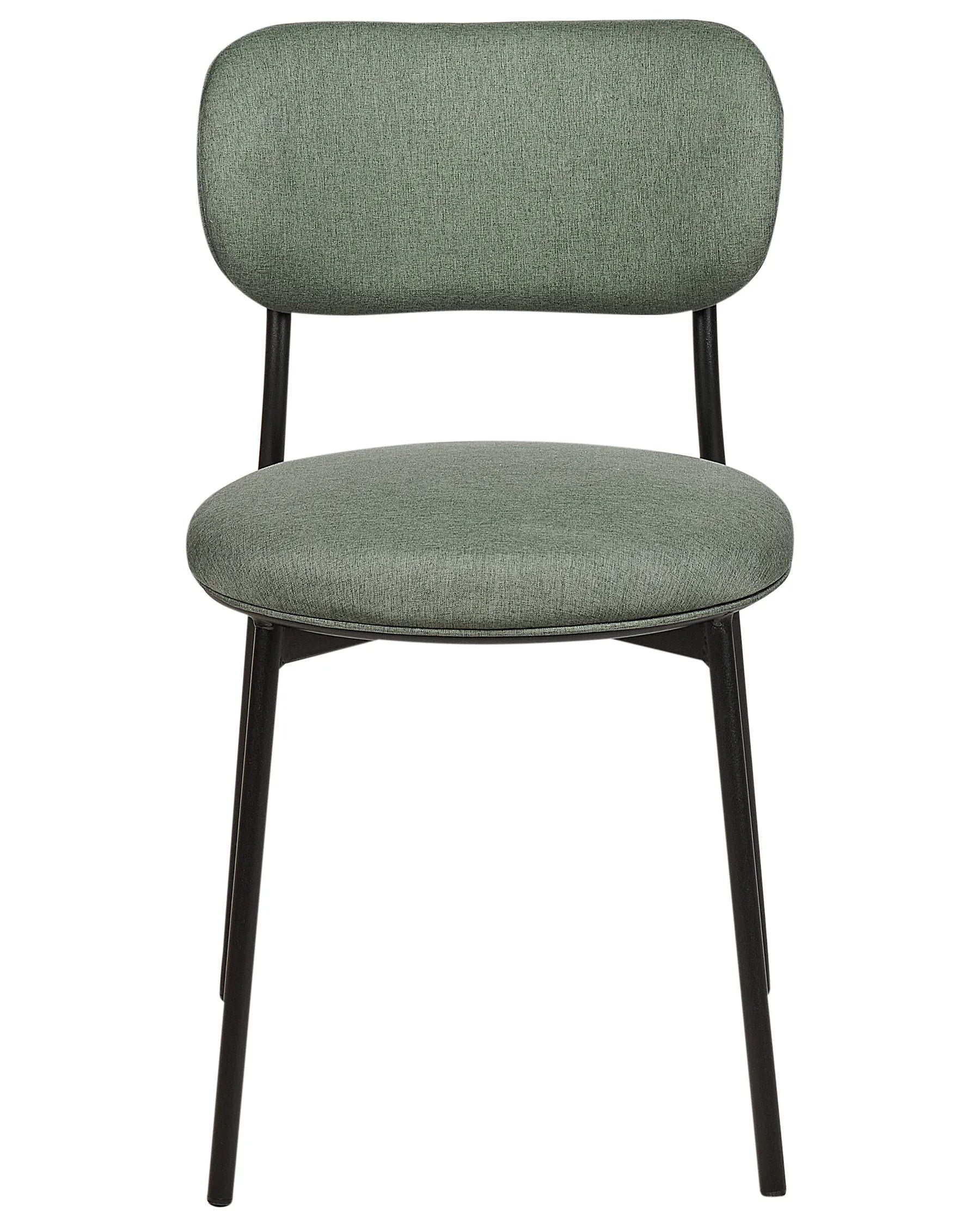 Set of 2 Dining Chairs CASEY Fabric Dark Green