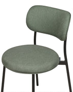 Set of 2 Dining Chairs CASEY Fabric Dark Green