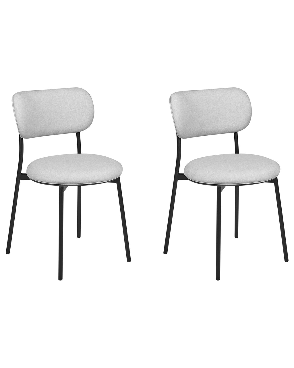 Set of 2 Dining Chairs CASEY Fabric Light Grey