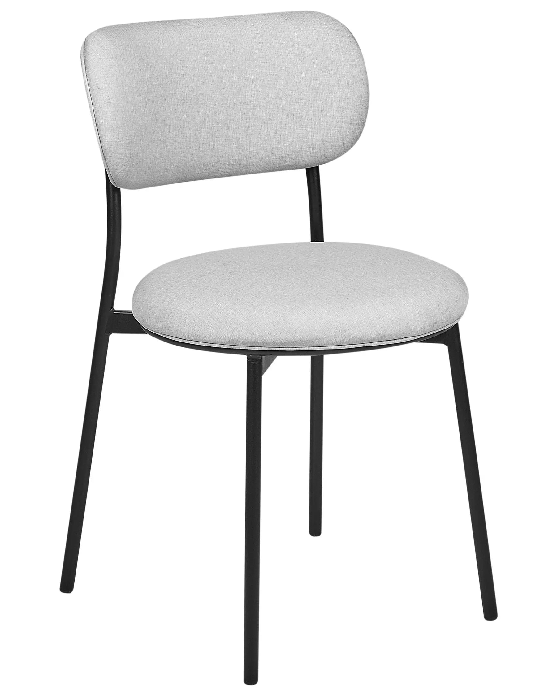 Set of 2 Dining Chairs CASEY Fabric Light Grey