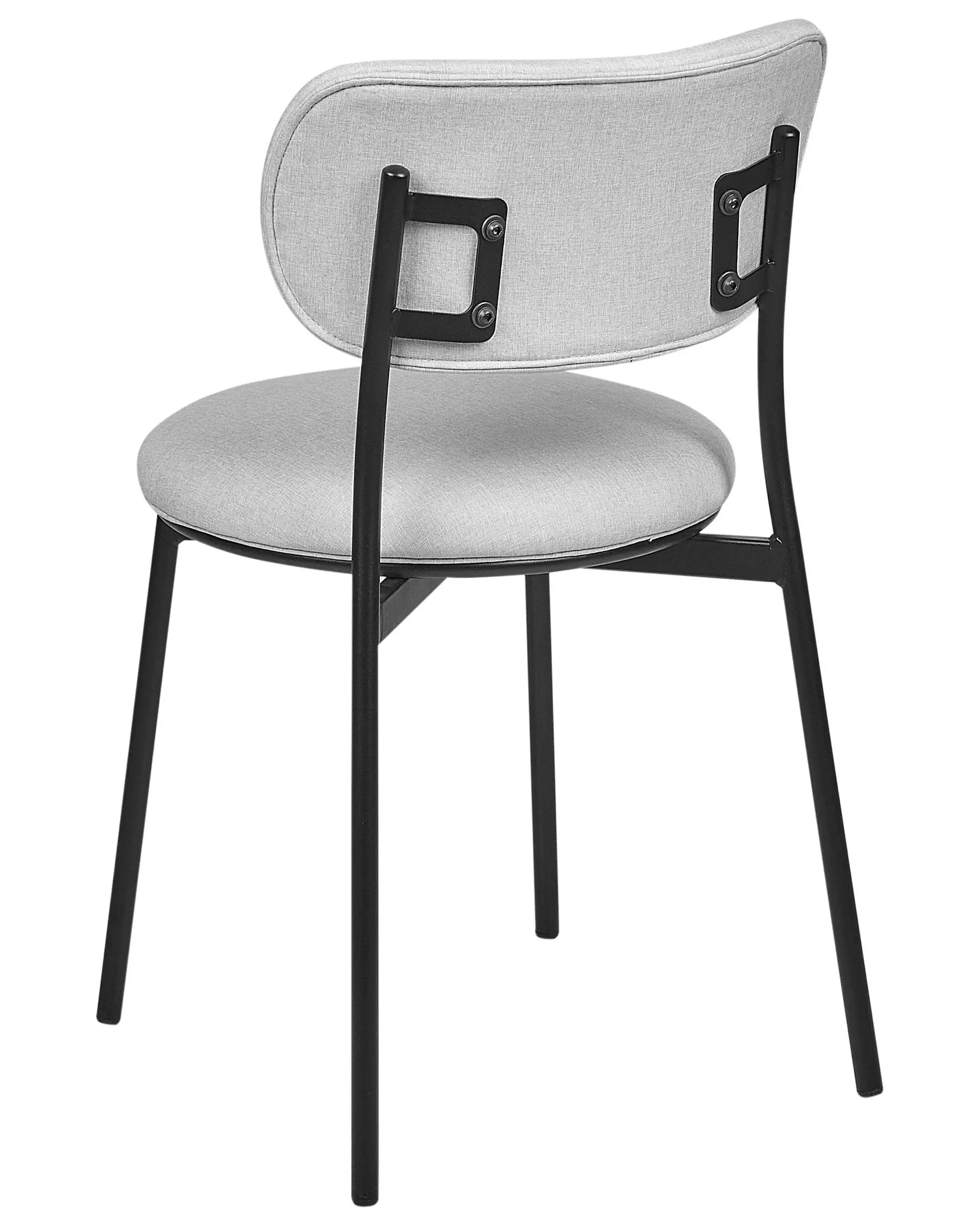 Set of 2 Dining Chairs CASEY Fabric Light Grey