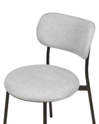 Set of 2 Dining Chairs CASEY Fabric Light Grey