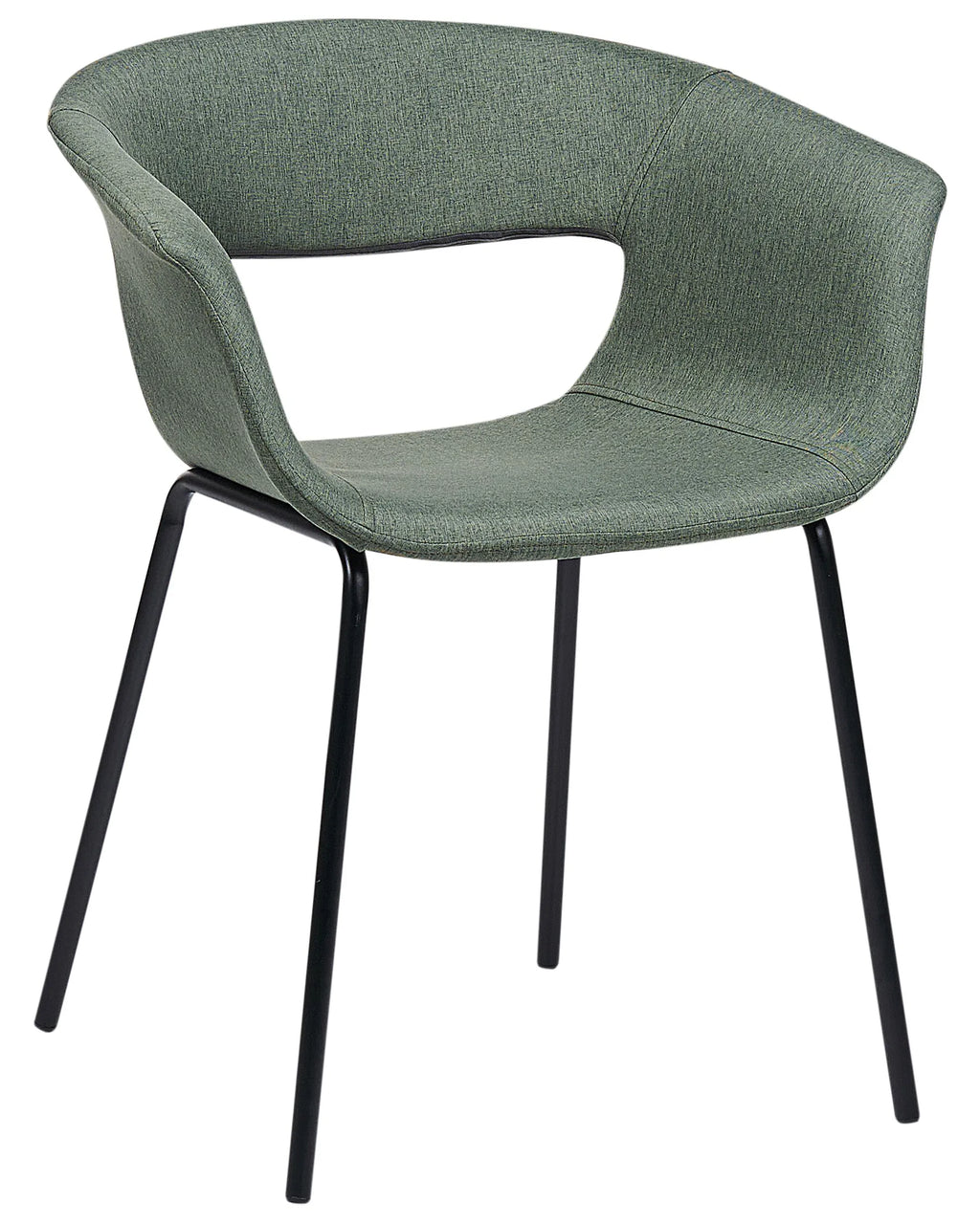 Set of 2 Dining Chairs ELMA Fabric Dark Green