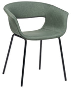 Set of 2 Dining Chairs ELMA Fabric Dark Green