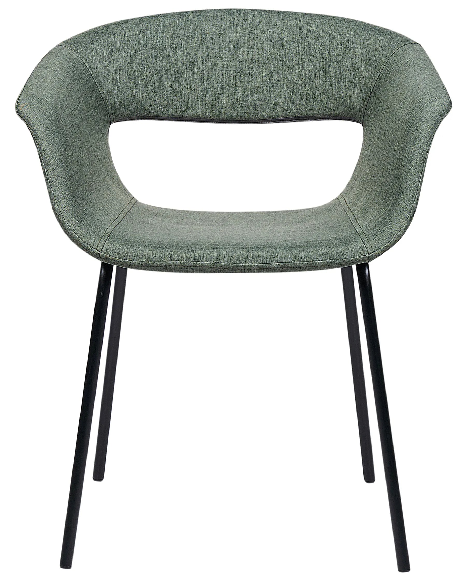 Set of 2 Dining Chairs ELMA Fabric Dark Green