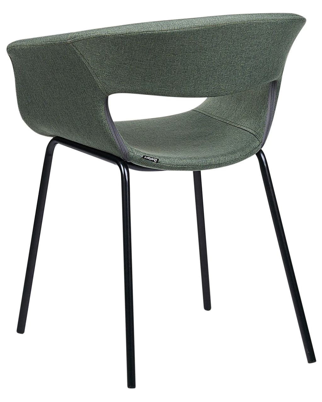 Set of 2 Dining Chairs ELMA Fabric Dark Green