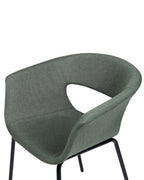 Set of 2 Dining Chairs ELMA Fabric Dark Green