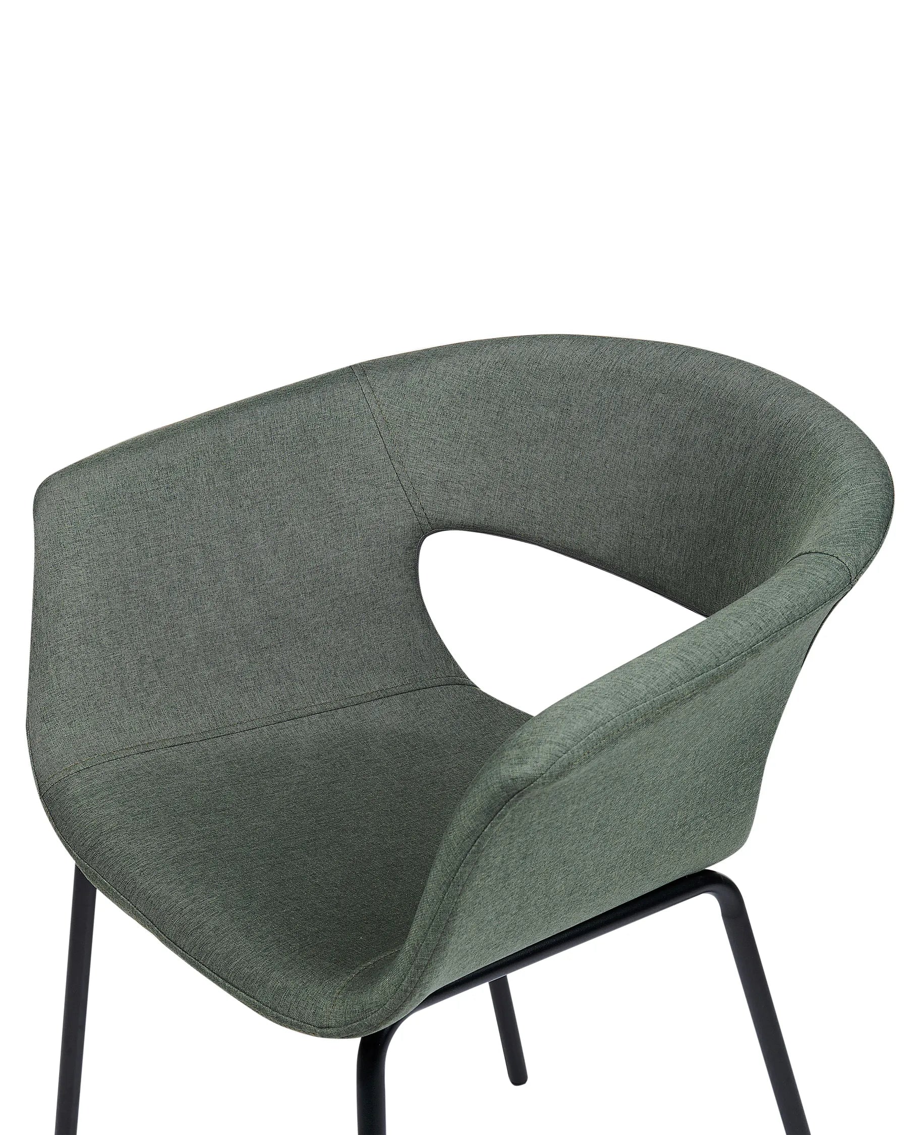 Set of 2 Dining Chairs ELMA Fabric Dark Green