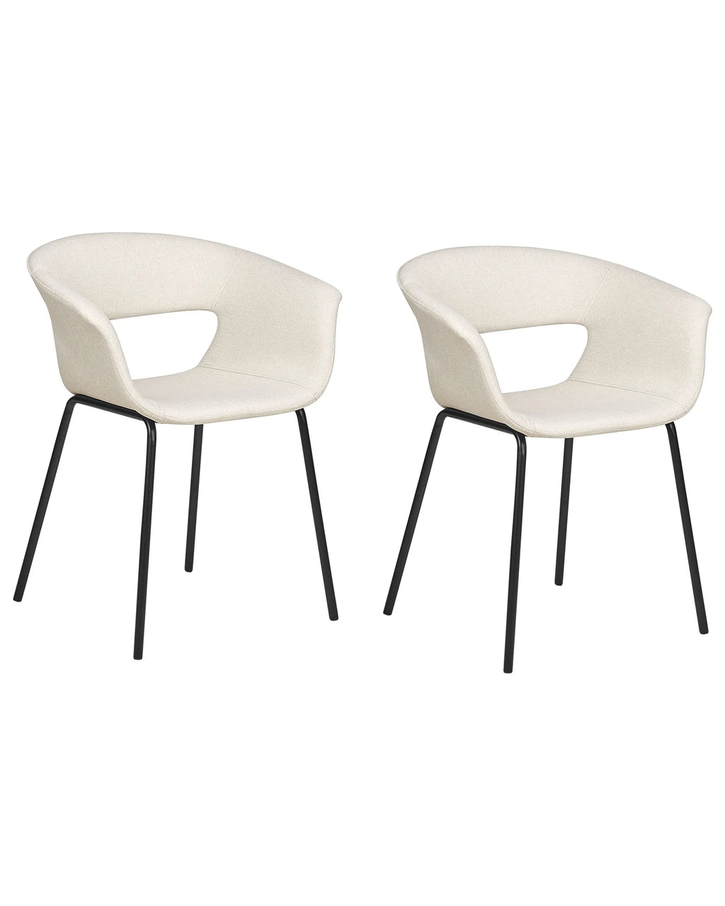 Set of 2 Dining Chairs ELMA Fabric Light Beige