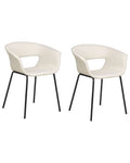 Set of 2 Dining Chairs ELMA Fabric Light Beige