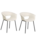 Set of 2 Dining Chairs ELMA Fabric Light Beige