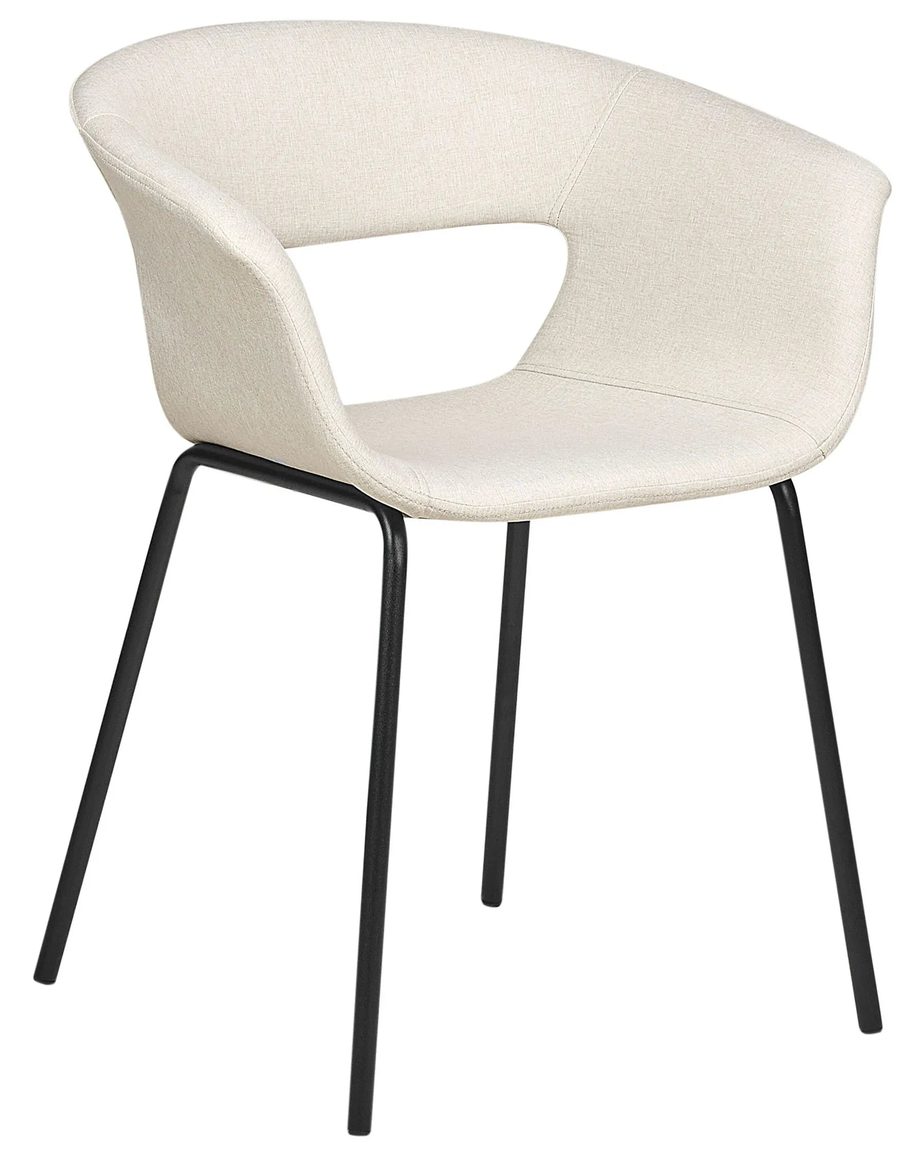 Set of 2 Dining Chairs ELMA Fabric Light Beige