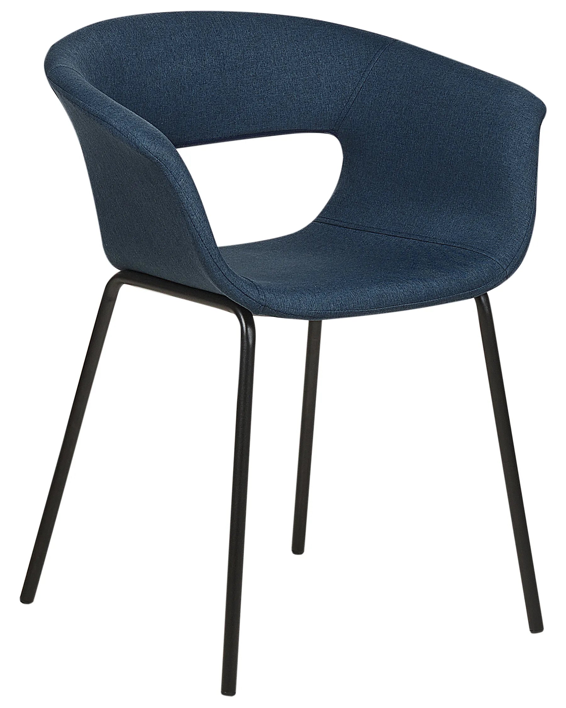 Set of 2 Dining Chairs ELMA Fabric Dark Blue