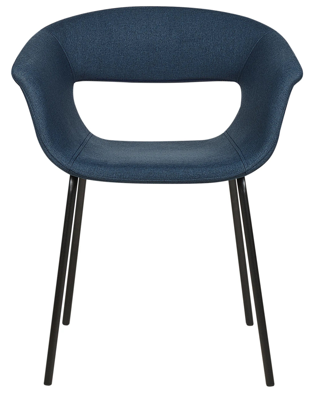 Set of 2 Dining Chairs ELMA Fabric Dark Blue
