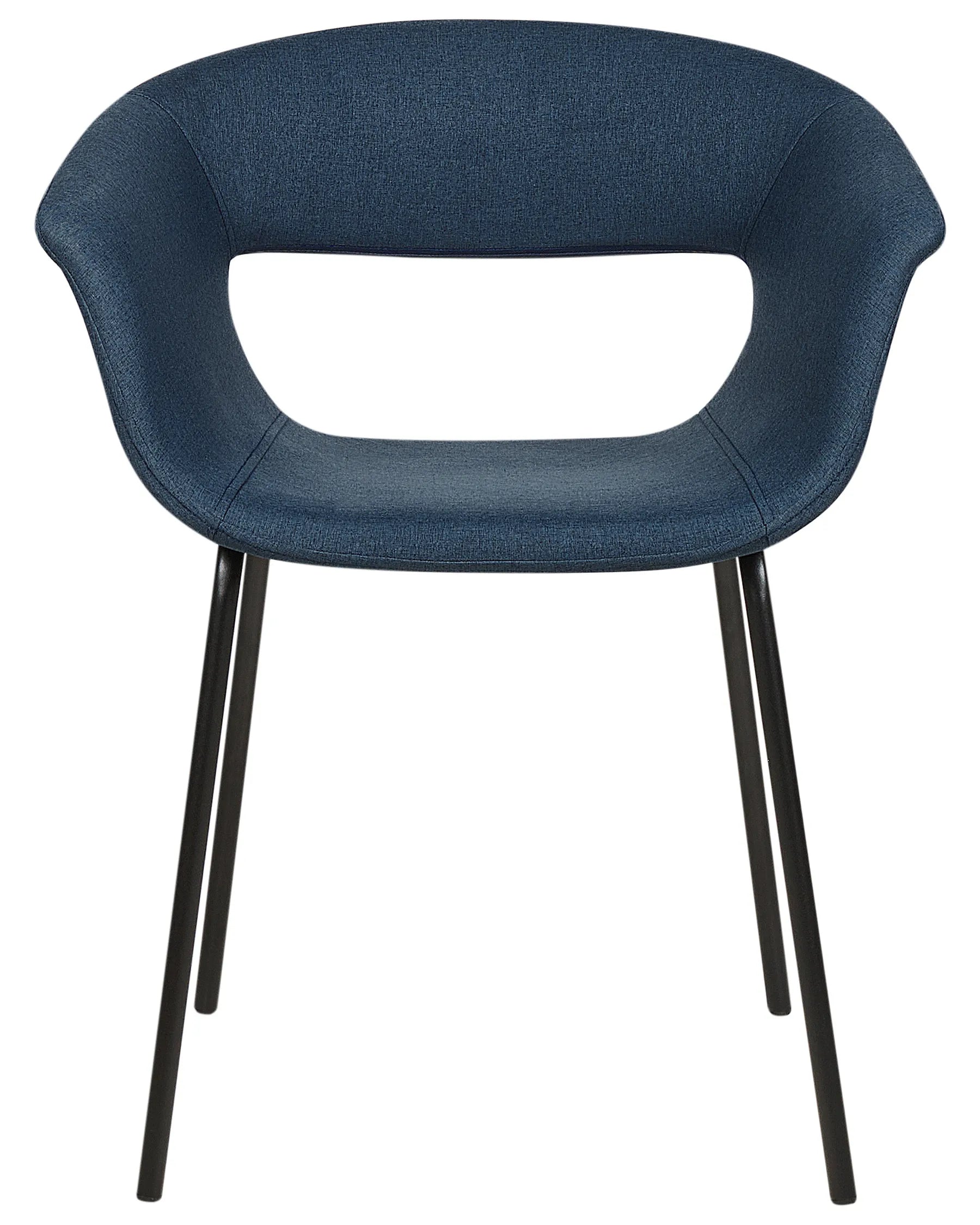 Set of 2 Dining Chairs ELMA Fabric Dark Blue