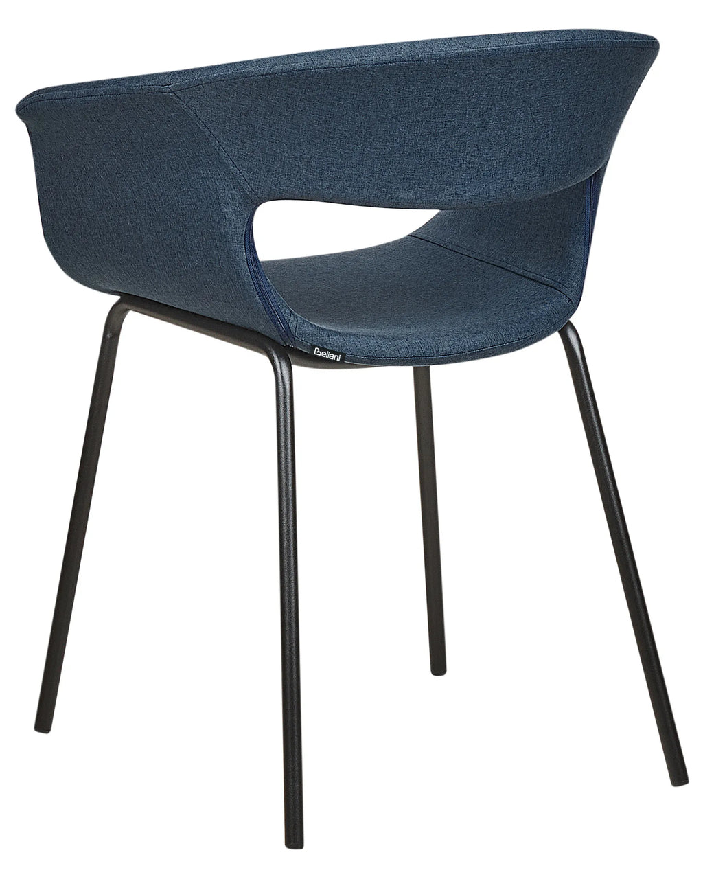 Set of 2 Dining Chairs ELMA Fabric Dark Blue