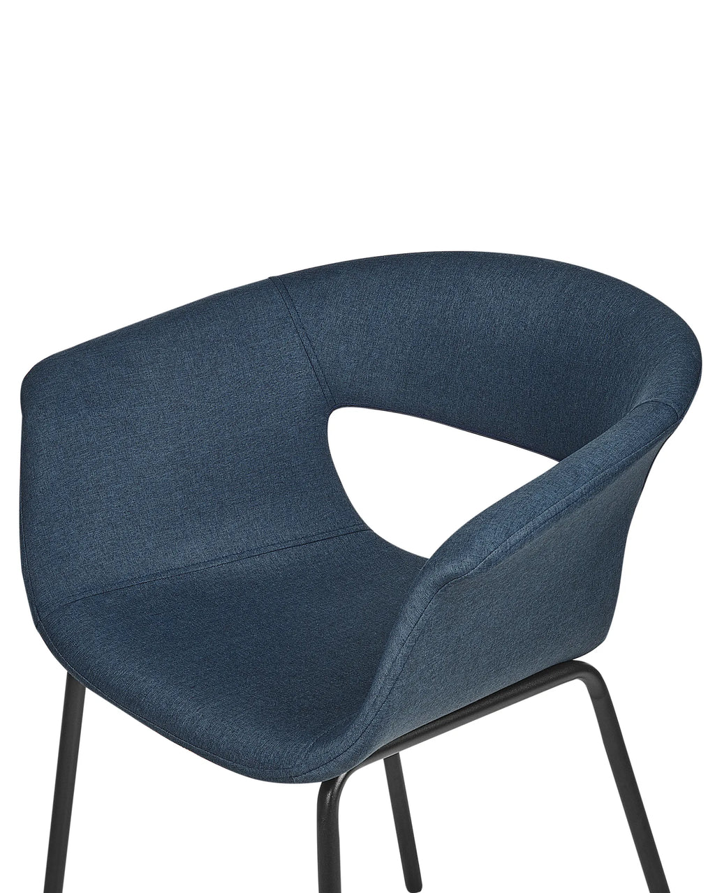 Set of 2 Dining Chairs ELMA Fabric Dark Blue