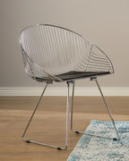 Set of 2 Dining Chairs AURORA Metal Silver